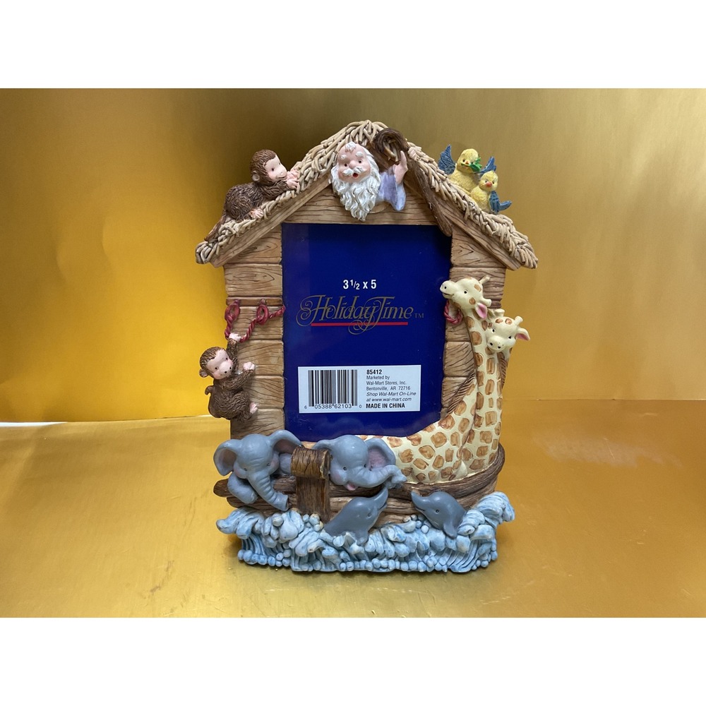 Holiday Time Noahs Ark 3D Resin Picture Frame Animals 3.5x5 85412 Nursery Decor